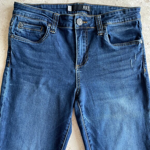 Kut From the Kloth Connie Ankle Skinny Jeans with Raw Hem Medium Wash, Size 8 - Picture 4 of 13